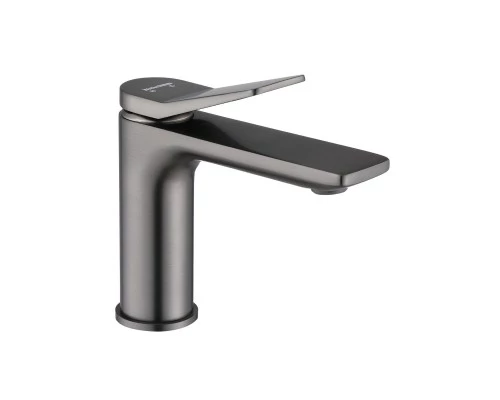 Смеситель для раковины в ванную низкий из латуни WaterHouse (графит)