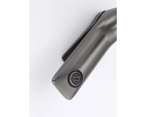 Смеситель для раковины в ванную низкий из латуни WaterHouse (графит)