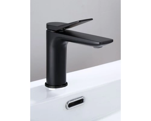 Смеситель для раковины (умывальника) в ванную из латуни WaterHouse (черный матовый)