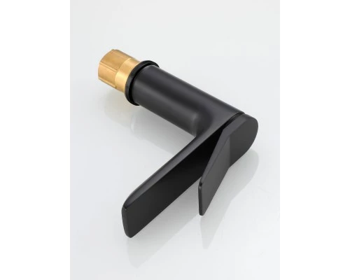 Смеситель для раковины (умывальника) в ванную из латуни WaterHouse (черный матовый)