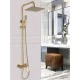 Душевая система с тропическим душем и стойкой из латуни WaterHouse (золото матовое)