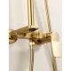 Душевая система с тропическим душем и стойкой из латуни WaterHouse (золото матовое)
