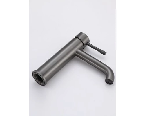 Смеситель для раковины в ванную низкий из латуни WaterHouse (графит)