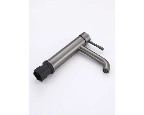 Смеситель для раковины в ванную низкий из латуни WaterHouse (графит)