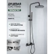 Душевая система с тропическим душем и термостатом из латуни BesserKraft (графит)