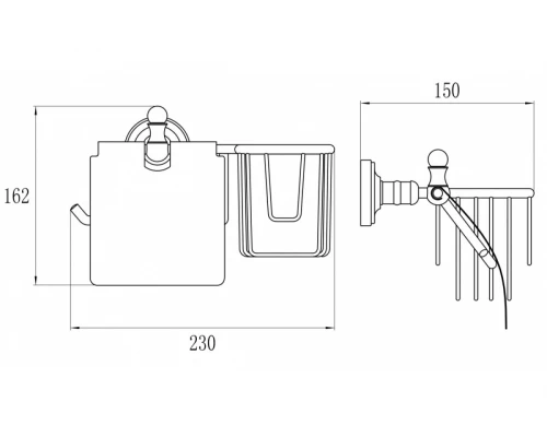 Бумагодержатель и освежителя воздуха Ganzer GZ-L31031-D бронза