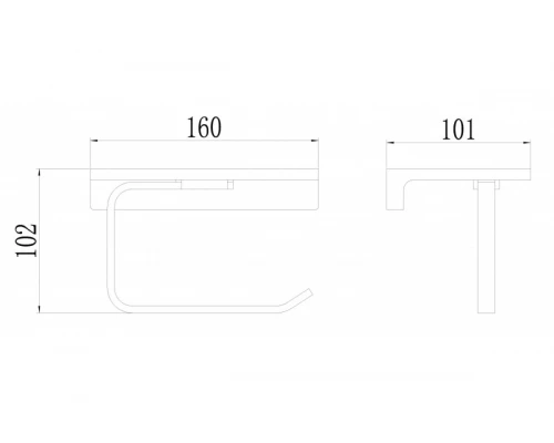 Держатель для туалетной бумаги с полкой Ganzer GZ88034-Q графит
