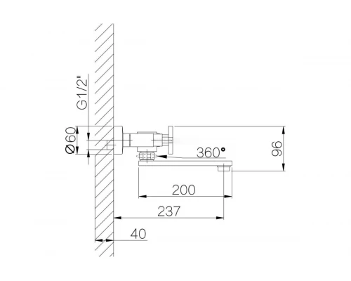 01031 Смесит. двух. для ванны "GANZER"  (8/1шт)
