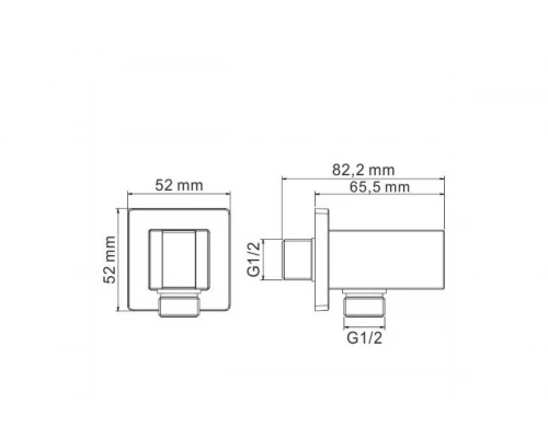 Держатель для душа из латуни со шланговым подсоединением Ganzer GZ013