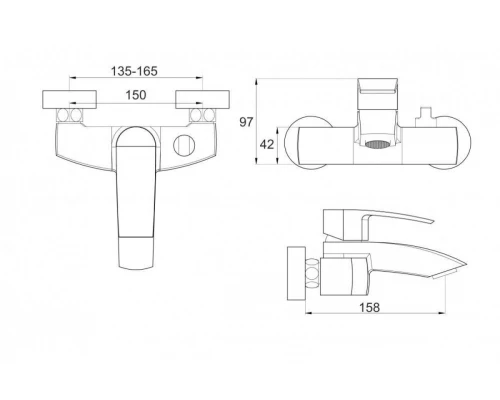 02031 Смеситель однорычажный для ванны "GANZER"