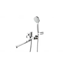 Смеситель для ванны и душа из латуни с лейкой и шлангом GZ02041 цвет хром от бренда Ganzer