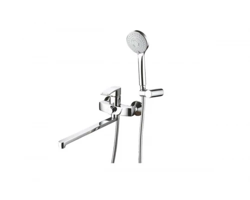 Смеситель для ванны и душа из латуни с лейкой и шлангом GZ02041 цвет хром от бренда Ganzer