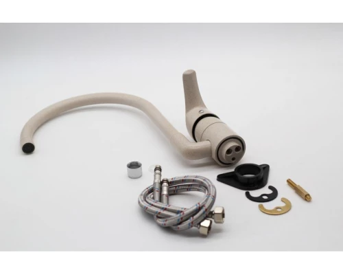 03021-A Смеситель (БЕЖЕВЫЙ ) для кухни "GANZER"  (8/1шт)