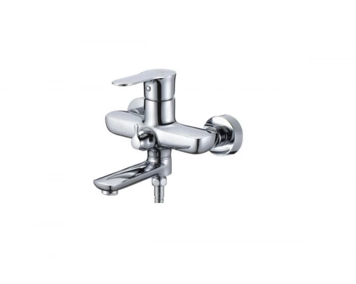 Смеситель для ванны и душа из латуни с лейкой и шлангом GZ04031 цвет хром от бренда Ganzer