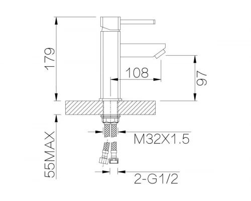 05011 Смеситель для умывальника "GANZER"  (10/1шт)