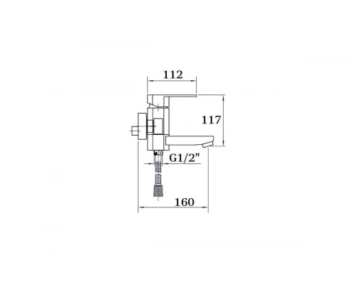 06031 Смеситель однорычажный для ванны "GANZER"  (8/1шт)