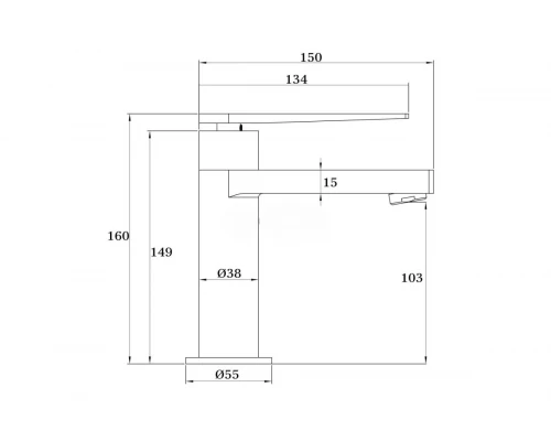 07011-C Смеситель для умывальника (ЧЕРНЫЙ) "GANZER"  (10/1шт)