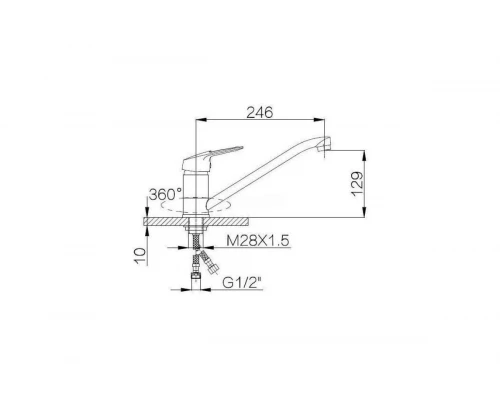 Смеситель для кухни из латуни с поворотным изливом GZ08022 от бренда Ganzer