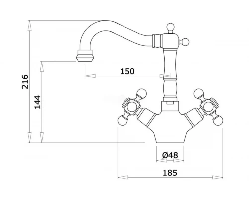Смеситель для умывальника Ganzer GZ09012-E золото