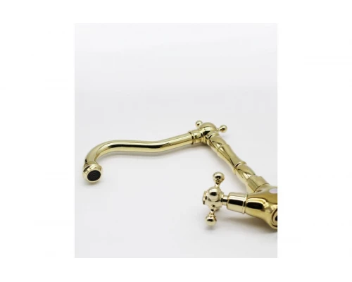 Смеситель для кухни из латуни с двумя ручками GZ09022-Е цветом золото от бренда Ganzer