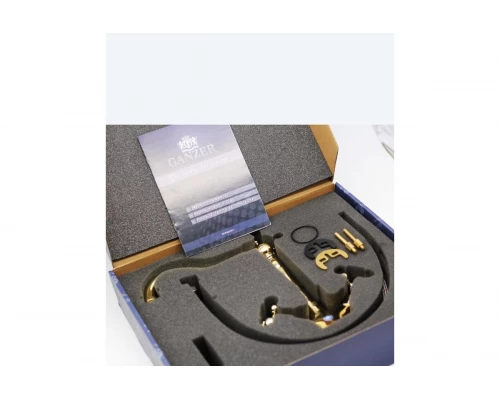 Смеситель для кухни из латуни с двумя ручками GZ09022-Е цветом золото от бренда Ganzer