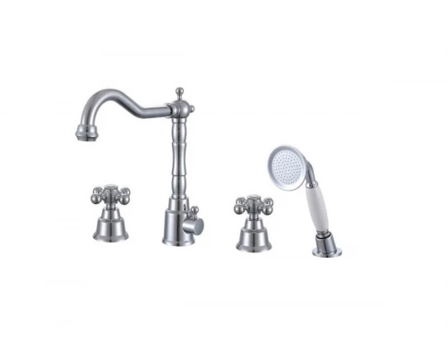 Смеситель на борт ванны на 4 отверстия с поворотным изливом Ganzer GZ09033