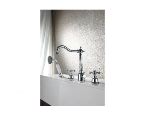 Смеситель на борт ванны на 4 отверстия с поворотным изливом Ganzer GZ09033