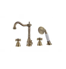 Смеситель на борт ванны на 4 отверстия с поворотным изливом Ganzer GZ09033-D бронза