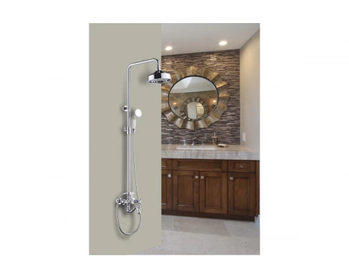 Двухвентильная душевая система с тропическим душем  Ganzer GZ09063 хром из латуни