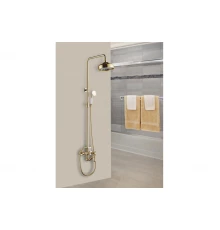 Двухвентильная душевая система с тропическим душем из латуни Ganzer GZ09063-Е золото