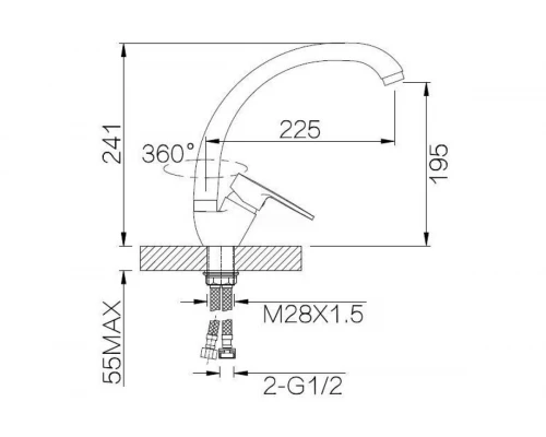 Смеситель однорычажный для кухни из латуни GZ11021 от бренда Ganzer