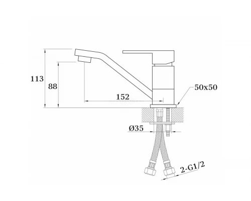 12011 Смеситель однорычажный для кухни "GANZER"  (10/1шт)