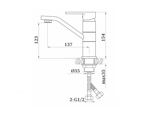Смеситель для умывальника Ganzer GZ12013 хром