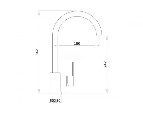 Смеситель для кухни из латуни с поворотным изливом Ganzer GZ12022 цветом хром