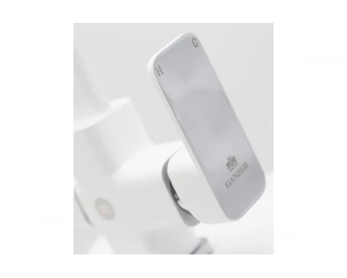 Cмеситель для кухни из латуни с поворотным изливом под фильтр Ganzer GZ12025-F цвет белый