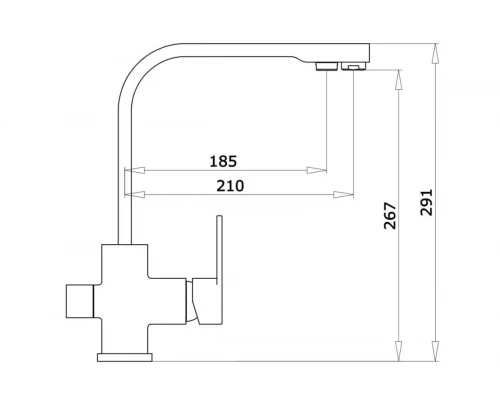 Cмеситель для кухни из латуни с поворотным изливом под фильтр Ganzer GZ12025-F цвет белый