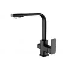 Смеситель для кухни с гибким шлангом и под фильтр Ganzer GZ12026-C черный/хром