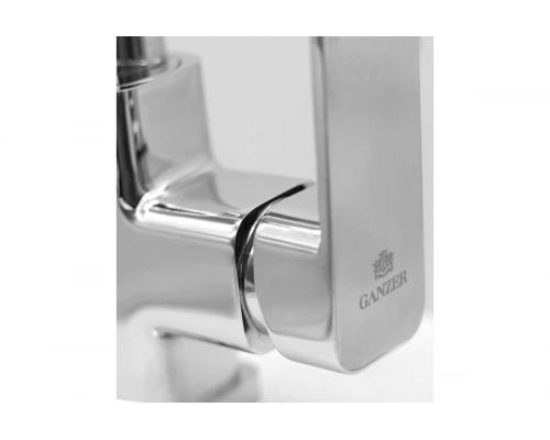 Смеситель для кухни из латуни с гибким изливом под фильтр GZ12026-H цвет серый/хром от бренда Ganzer