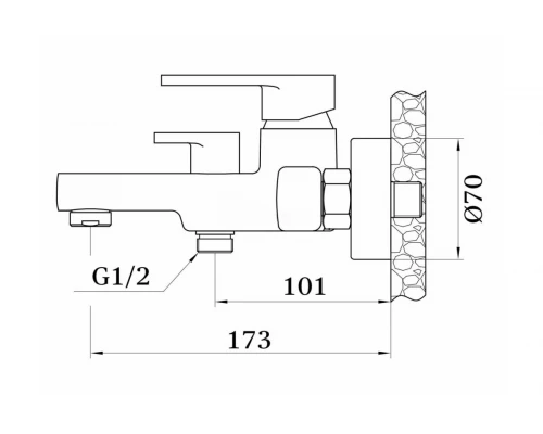 12031-D Смес. од.-рыч. для ванны (БРОНЗА) "GANZER" (6/1шт)
