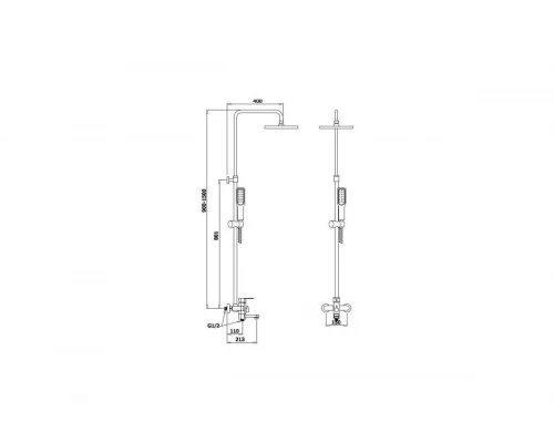Душевая система Ganzer с поворотным изливом из латуни Ganzer