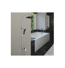 Душевая система из латуни с тропическим душам Ganzer GZ12062-С цвет черный/хром