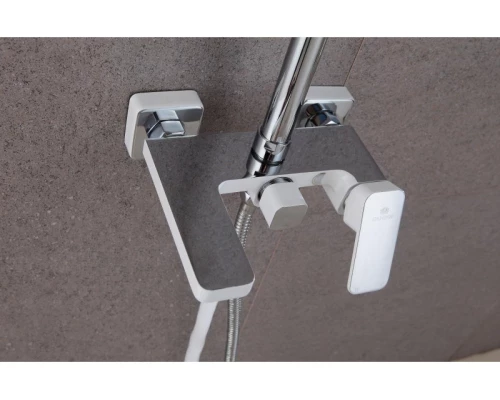 Душевая система из латуни с тропическим душам Ganzer GZ12062-F белый/хром