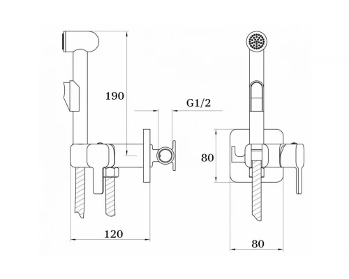 12404 Смеситель встраива. для биде круглый GANZER  (10/1шт)