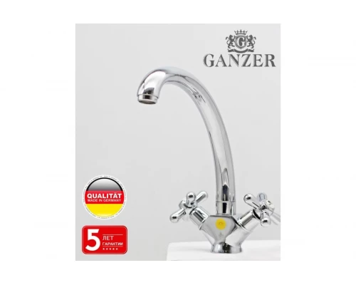 Смеситель для кухни двух вентильный из латуни GZ13021 цветом хром от бренда Ganzer