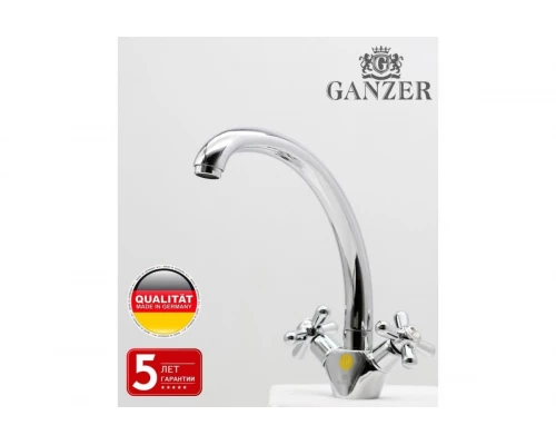 Смеситель для кухни из латуни двух вентильный GZ13023 цвет хром от бренда Ganzer