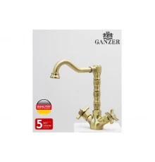Cмеситель для кухни из латуни с поворотным изливом в стиле ретро Ganzer GZ15022-D