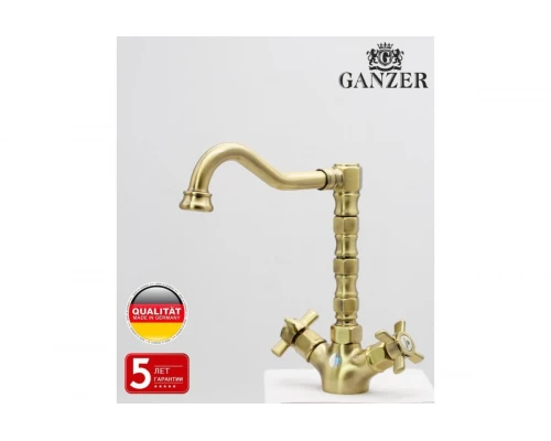 Cмеситель для кухни из латуни с поворотным изливом в стиле ретро Ganzer GZ15022-D