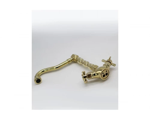 Cмеситель для кухни из латуни с поворотным изливом в стиле ретро Ganzer GZ15022-E цветом золото