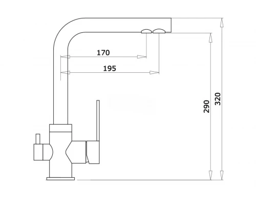16025 Смеситель для кухни на две воды "GANZER"  (10/1шт)