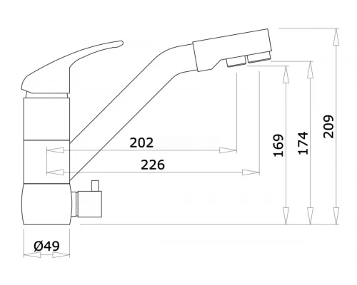 Смеситель для кухни с подключением к фильтру Ganzer GZ16026-D бронза